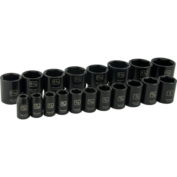 Tools 1/2" Drive 19 Pieces 6 Point Standard SAE Impact Socket Set